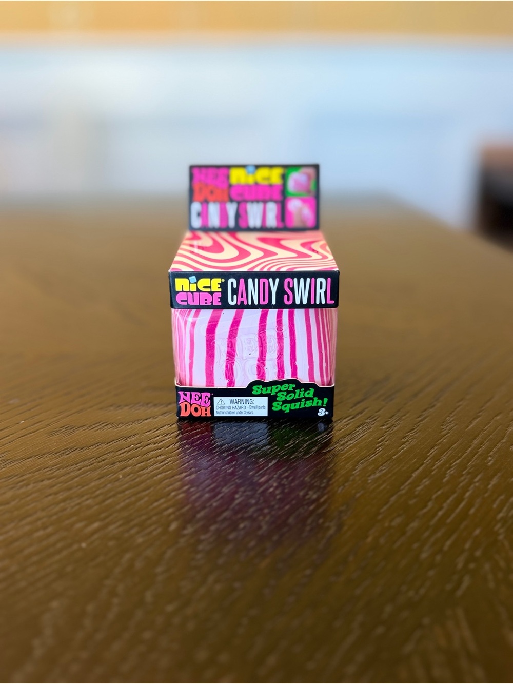Holiday/Christmas NeeDoh Candy Swirl Nice Cube - Pink